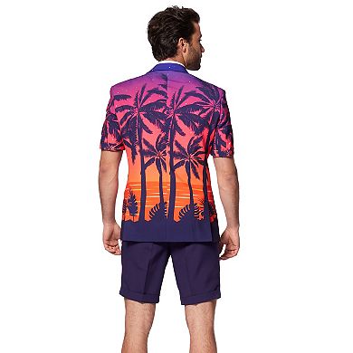 Men's OppoSuits Suave Sunset Tropical Slim-Fit Summer Novelty Suit & Tie Set