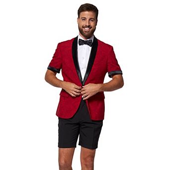 Men's OppoSuits Peony Red Festive Summer Tux Novelty Suit & Tie Set