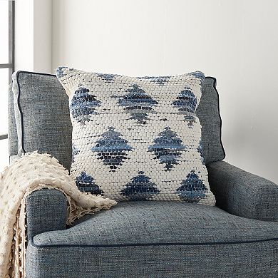 Mina Victory Life Styles Denim Diamonds Throw Pillow