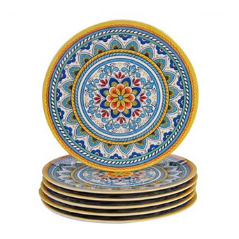 Certified International Portofino 6 pc Melamine Dinner Plate Set