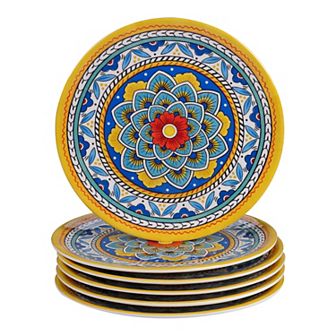 Certified International Portofino 6 pc Melamine Salad Plate Set