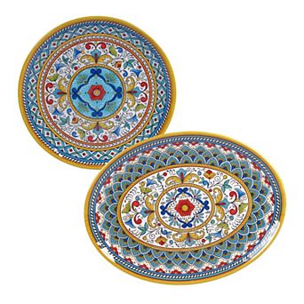 Certified International Portofino 2 pc Melamine Platter Set