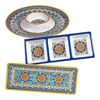 Certified International Portofino 3 pc Melamine Hostess set