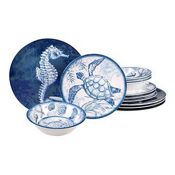 Certified International Oceanic 12 pc Melamine Dinnerware Set