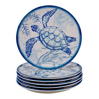 Certified International Oceanic 6 pc Melamine Salad Plate Set