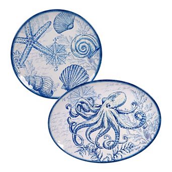 Certified International Oceanic 2 pc Melamine Platter Set