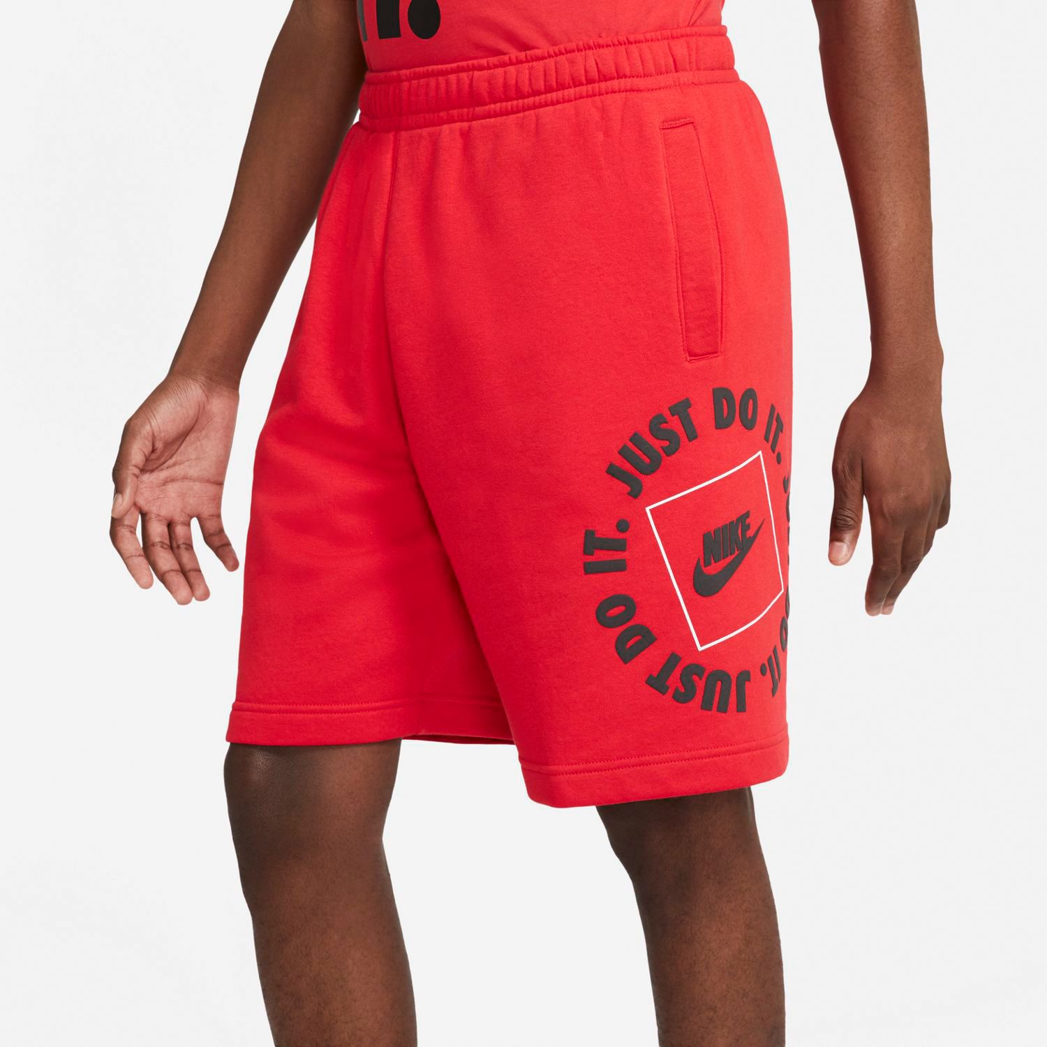 pink nike fleece shorts mens