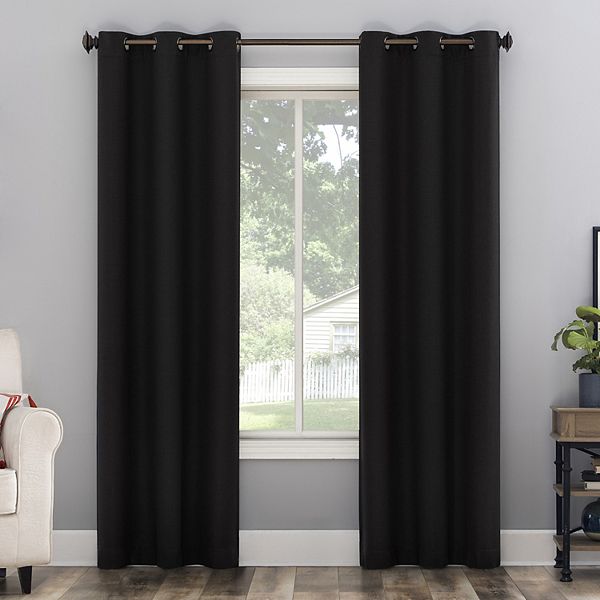 2 Pack Kentfield Woven Texture Solid, Large Grommet Blackout Curtains