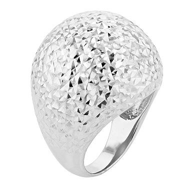 Sterling Silver Textured Dome Ring