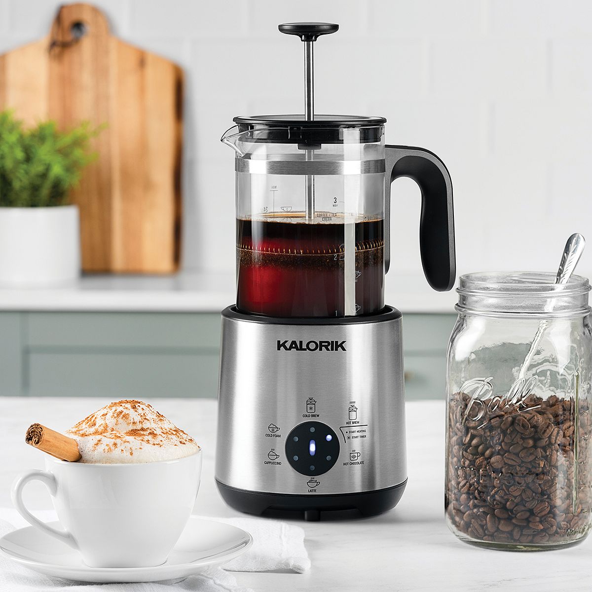 Kalorik 8-in-1 Stainless Steel Barista French Press $47.99