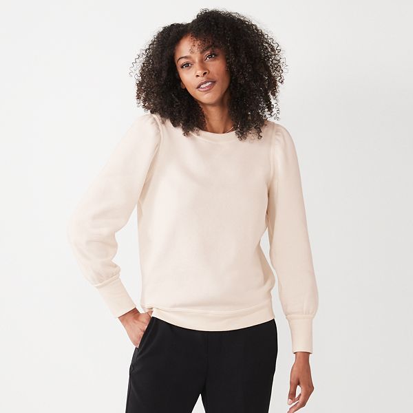 Puff shoulder sweatshirt sale