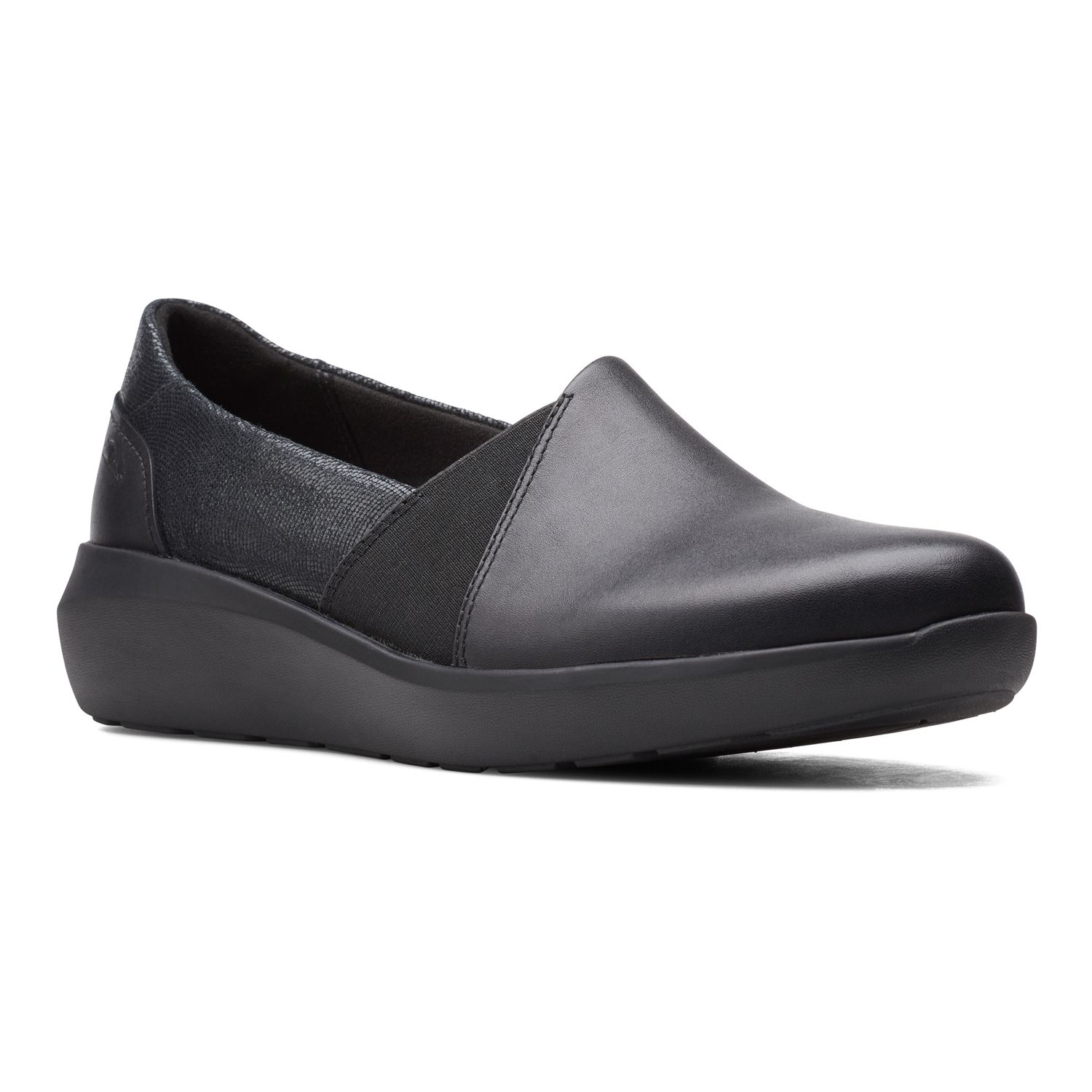 clarks black loafers womens