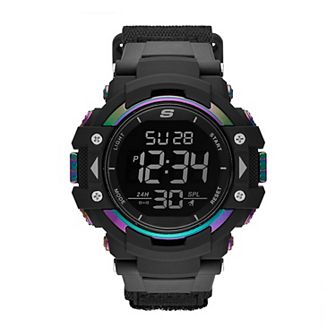 Skechers® Men's Keats Digital Nylon Strap Chronograph Digital Watch