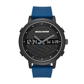 Skechers® Men's Lawndale Blue Silicone Analog-Digital Watch