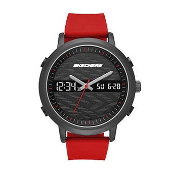 Skechers® Men's Lawndale Red Silicone Analog-Digital Watch