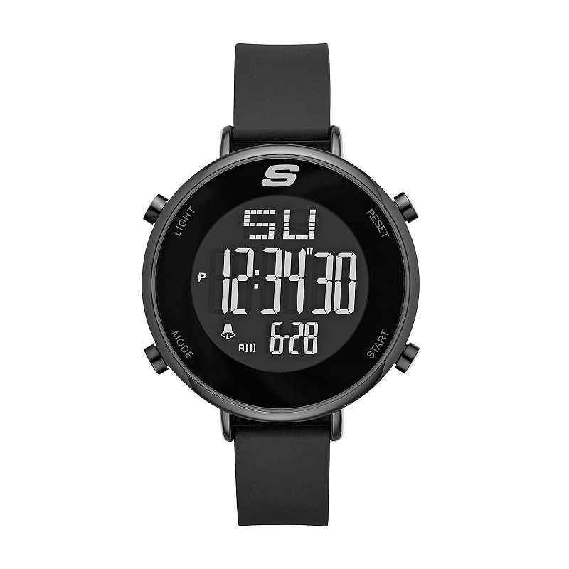 Skechers® Women's Magnolia Digital Silicone Watch, Size: Large, Black