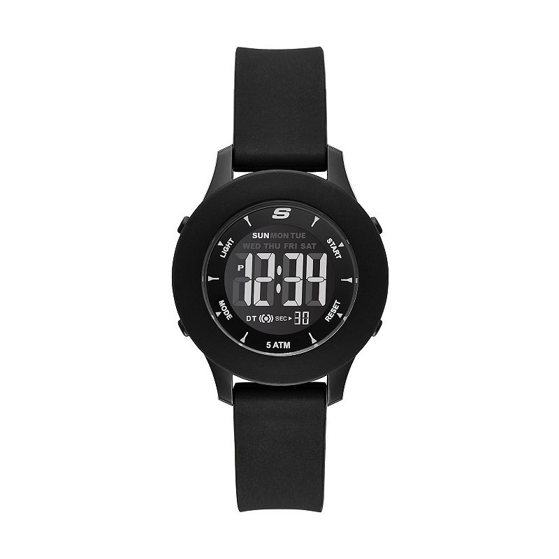 Skechers® Women's Rosencrans Black Silicone Digital Watch, Size: Medium