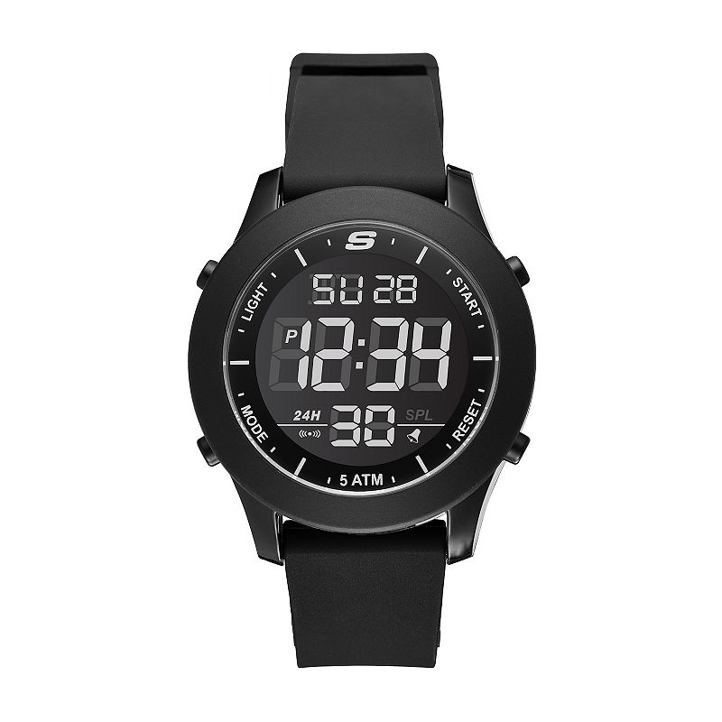 Skechers® Men's Rosencrans Digital Silicone Watch, Size: Large, Black