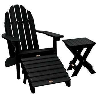 Elk Outdoors 3 pc Essential Adirondack Chair, Ottoman & Folding Side Table Set