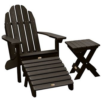 Elk Outdoors 3 pc Essential Adirondack Chair, Ottoman & Folding Side Table Set