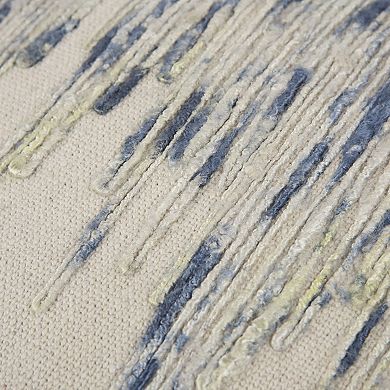 Rizzy Home Abstract Stripe Jute Blend Down Fill Throw Pillow