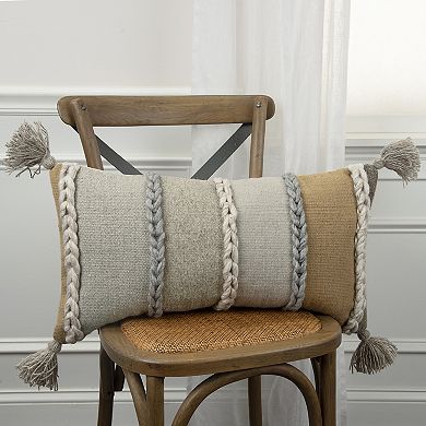 Rizzy Home Catherine Wool Blend Down Fill Oblong Throw Pillow