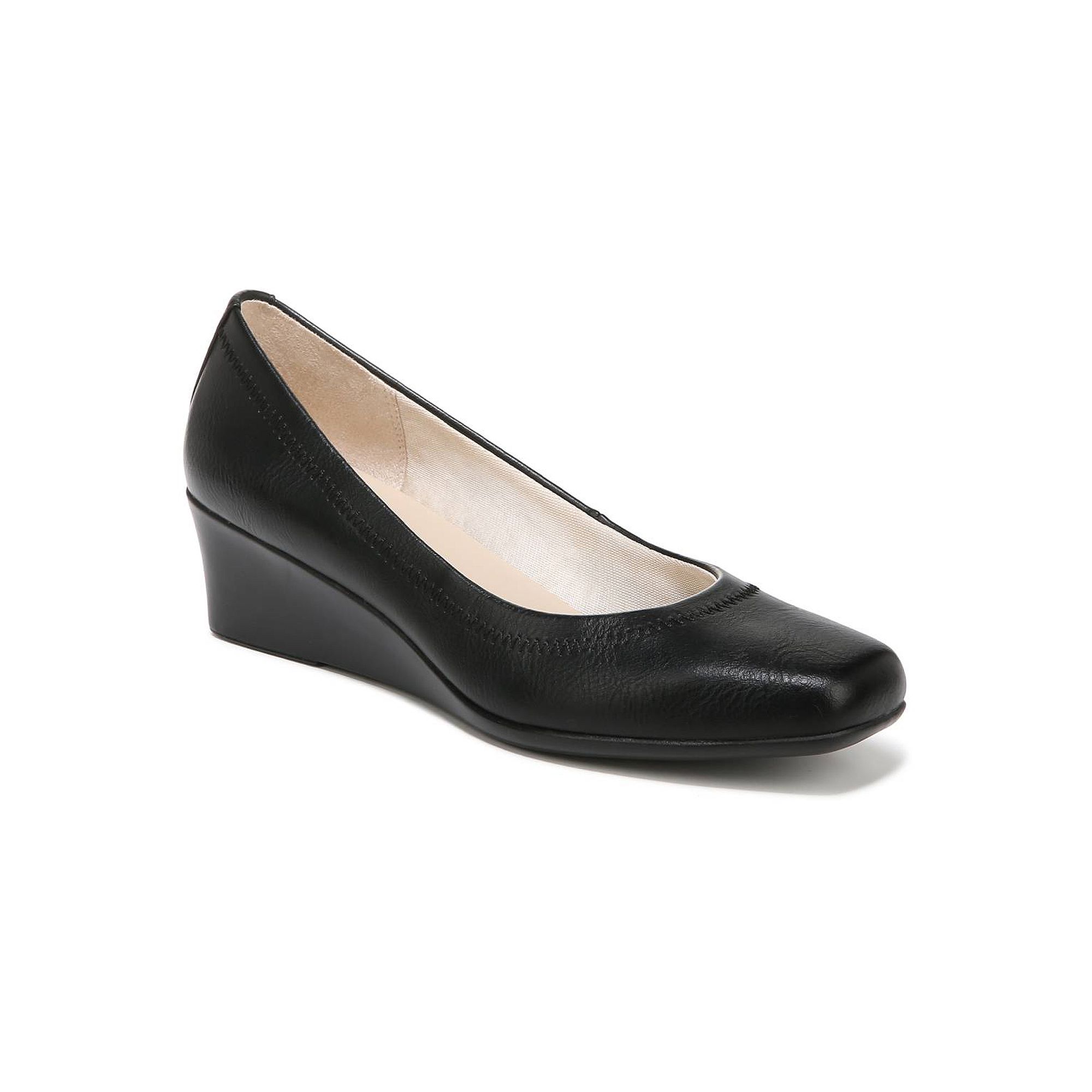 LifeStride Groovy Womens Wedge Pumps, Size: 6 Wide, Black Smo