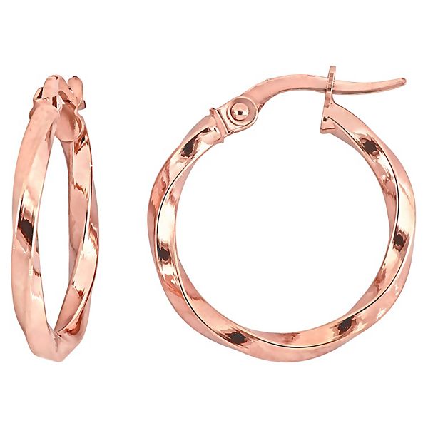 Stella Grace 10k Rose Gold 19 mm Twisted Hoop Earrings