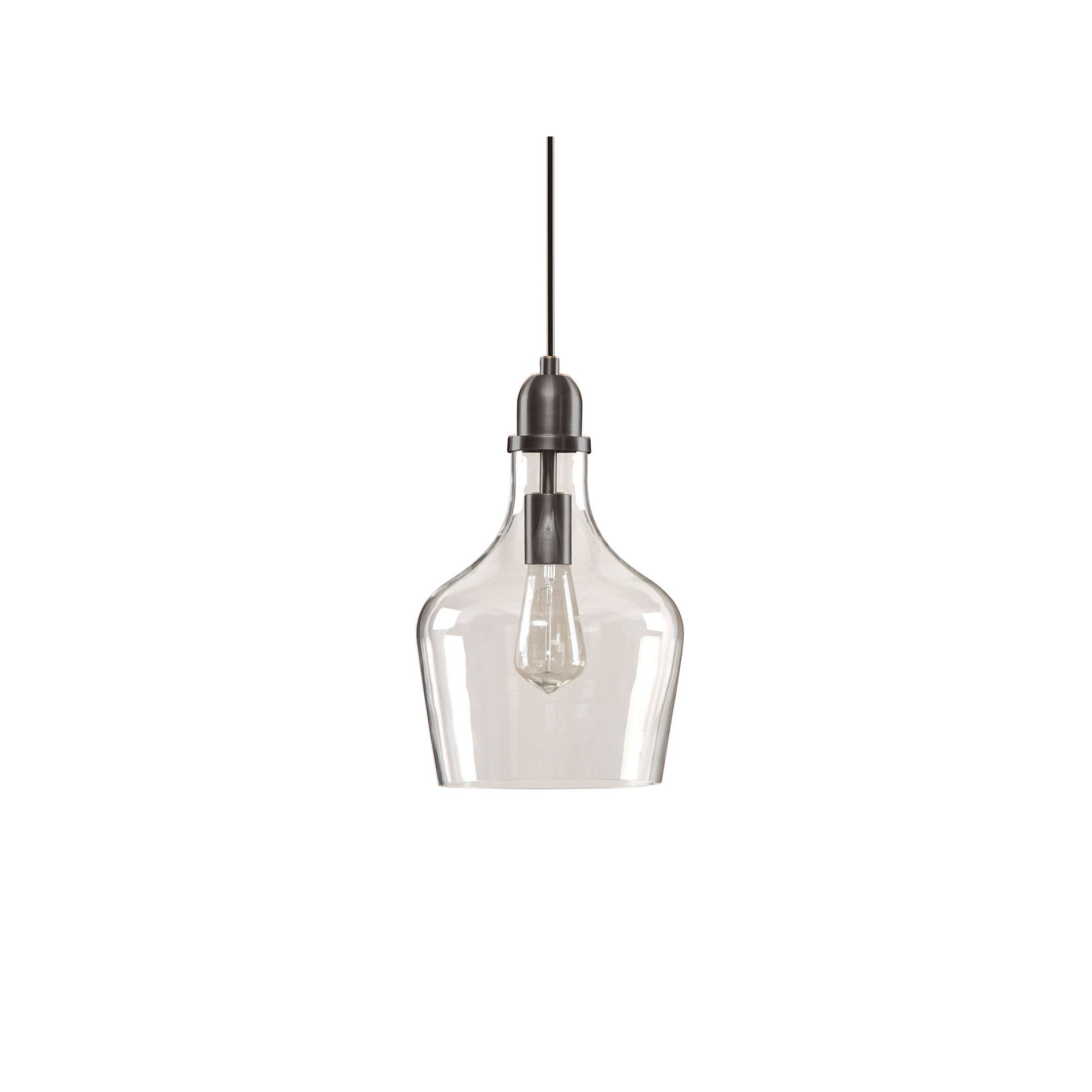 INK + IVY Auburn Bell Shaped Hanging Glass Pendant Light, Bronze