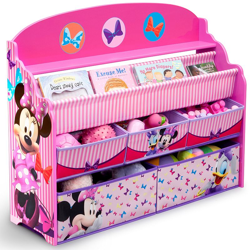 Delta Children Disney Minnie Mouse Deluxe Kids Book and Toy 3 Shelf Organizer