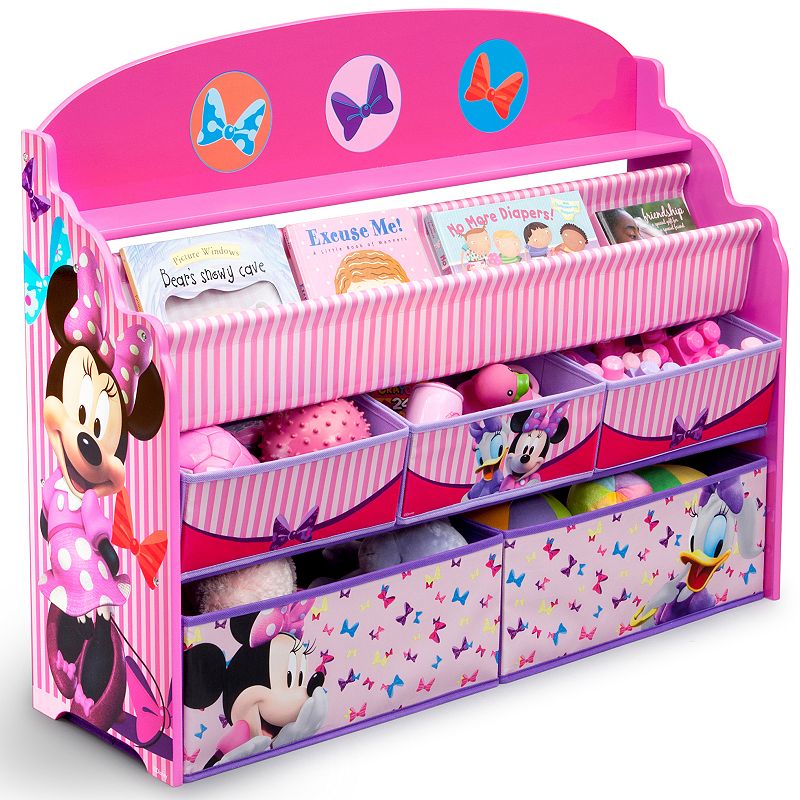Disneys Minnie Mouse Deluxe Book and Toy Organizer by Delta Children, Pink