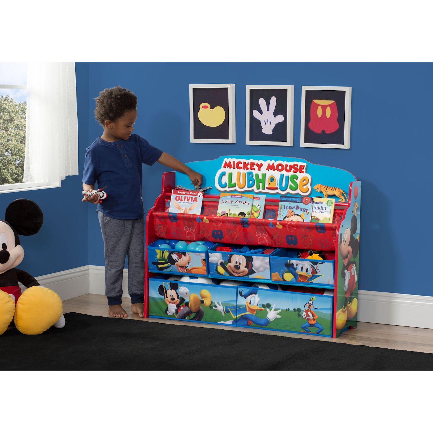 mickey mouse book and toy organizer