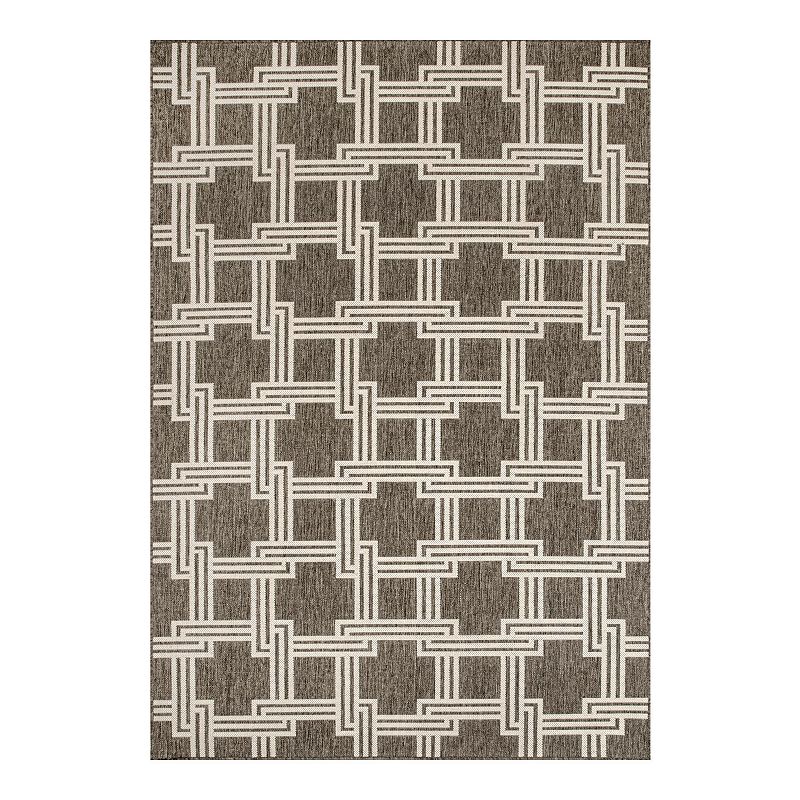 nuLOOM Malaya Greek Trellis Indoor/Outdoor Area Rug, Grey, 5X8 Ft