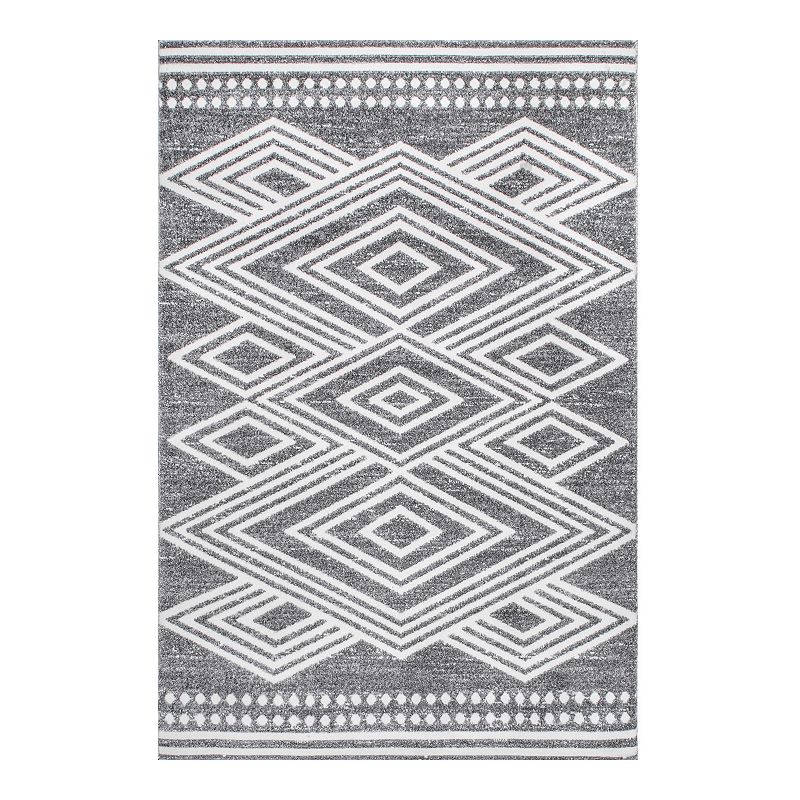 nuLOOM Layla Abstract Diamonds Area Rug, Grey, 8X10 Ft