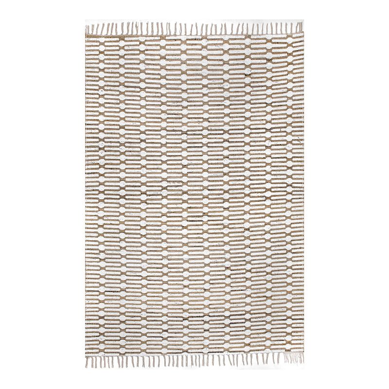 nuLOOM Lavena Printed Winged Trellis Area Rug, Beig/Green, 7.5X9.5 Ft