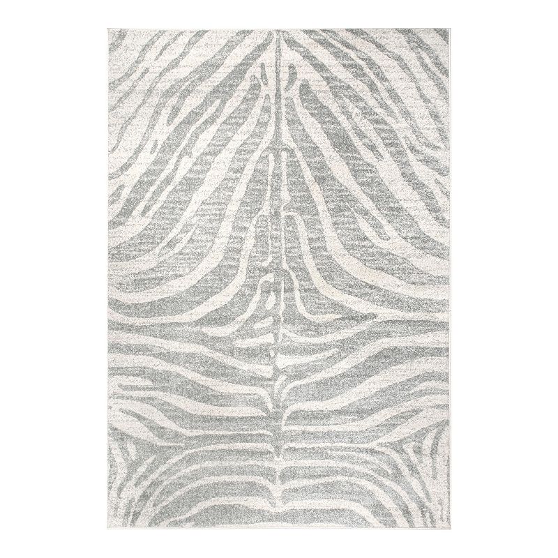 nuLOOM Royal Contemporary Zebra Stripes Area Rug, Grey, 6.5X9 Ft