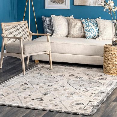 nuLOOM Zadie Beige Geometric Area Rug