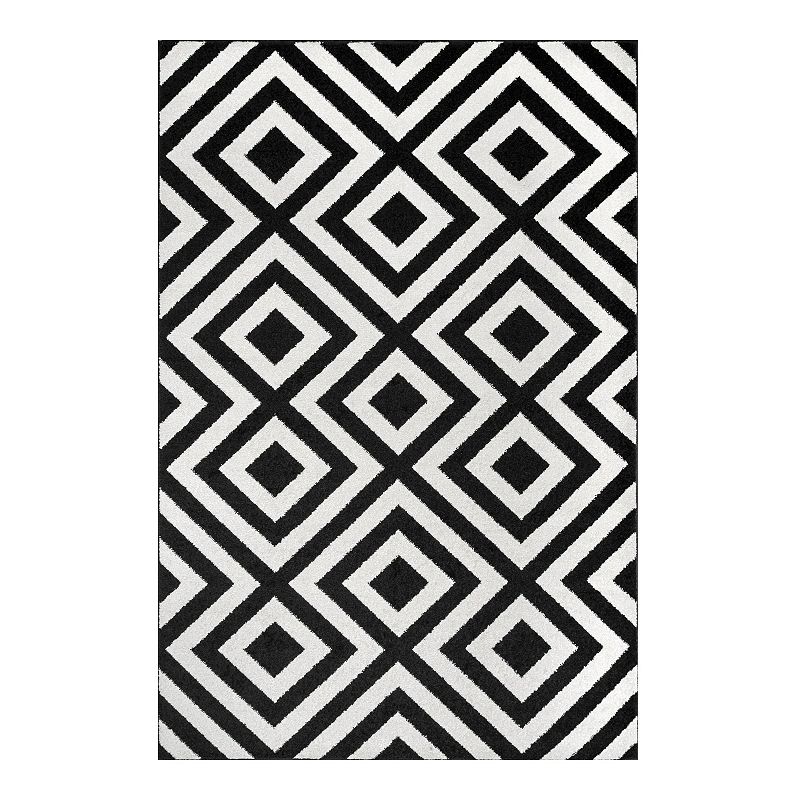 nuLOOM Zadie Geometric Area Rug, Black, 5X8 Ft