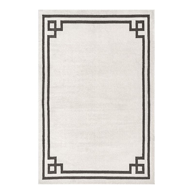 nuLOOM Imani Border Area Rug, White, 8X10 Ft