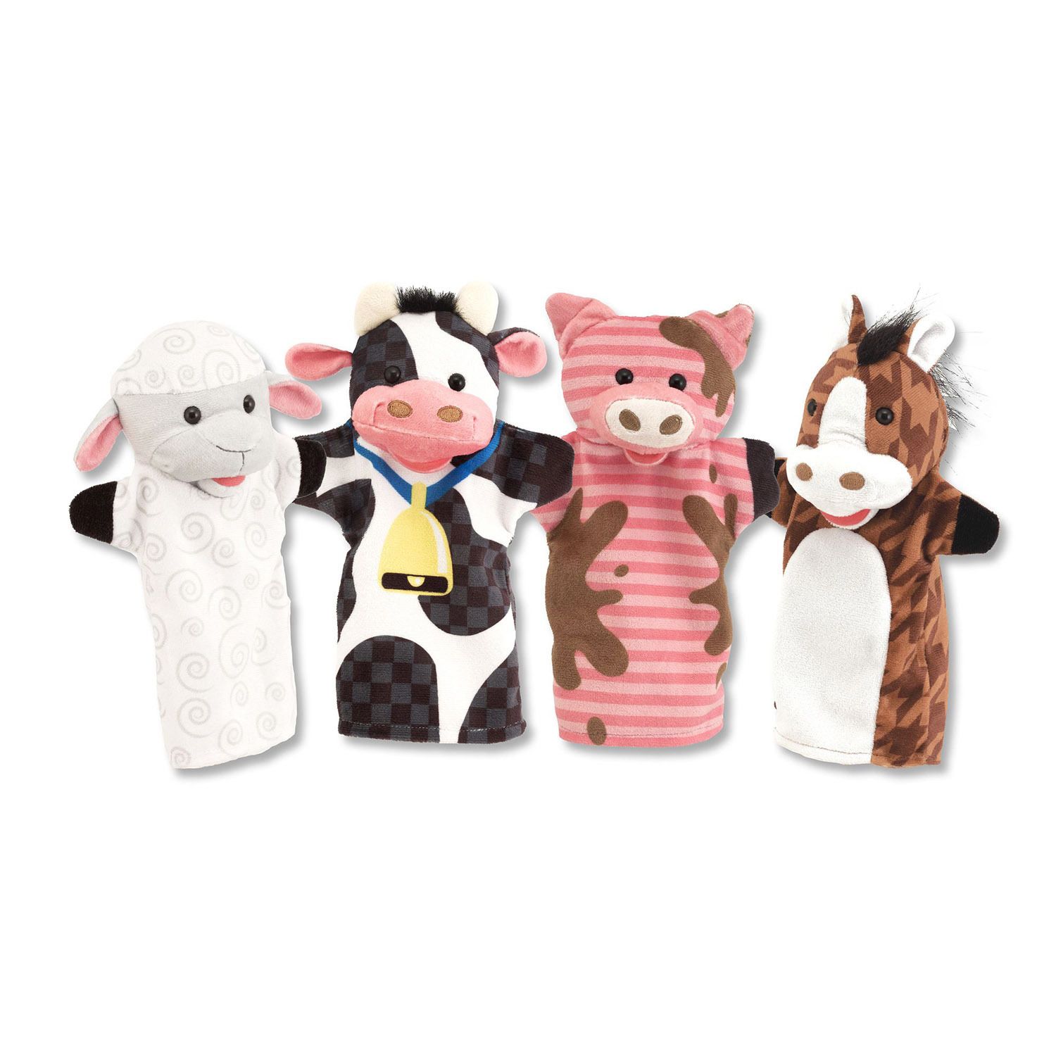 Детские игрушки Melissa & Doug Zoo Friends Hand Puppets Set of 4, цвет: Farm — фото 1