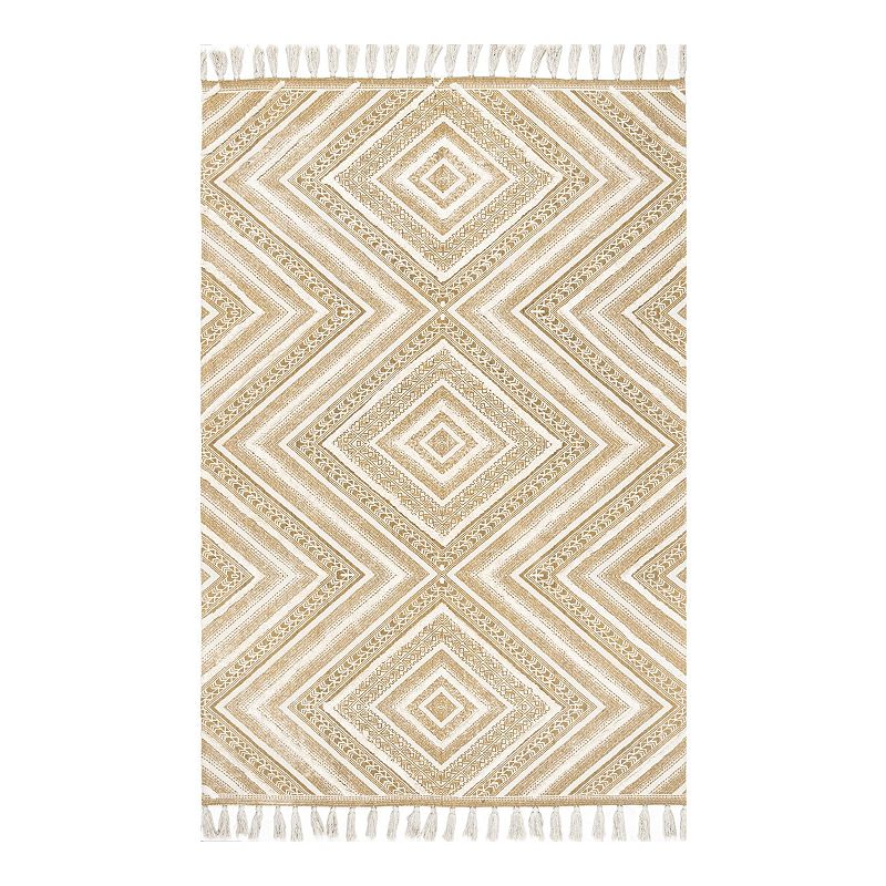 nuLOOM Nichola Greek Trellis Area Rug, Beig/Green, 5X8 Ft