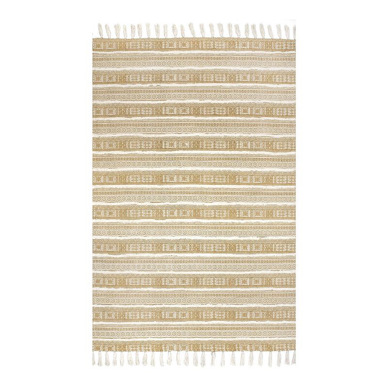 nuLOOM Rasmus Greek Stripes Area Rug, Beig/Green, 7.5X9.5 Ft