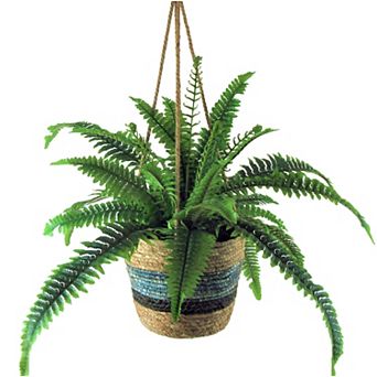 Artificial Boston Fern Hanging Basket Plant