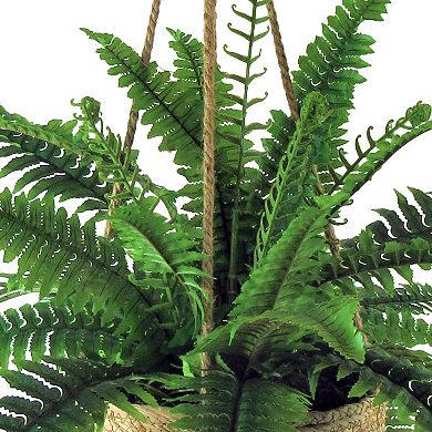 Artificial Boston Fern Hanging Basket Plant