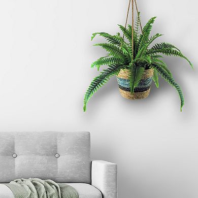 Artificial Boston Fern Hanging Basket Plant