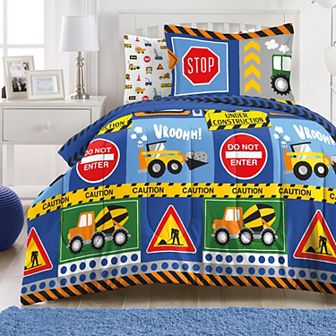 Dream Factory Under Construction Comforter and Sheet Set