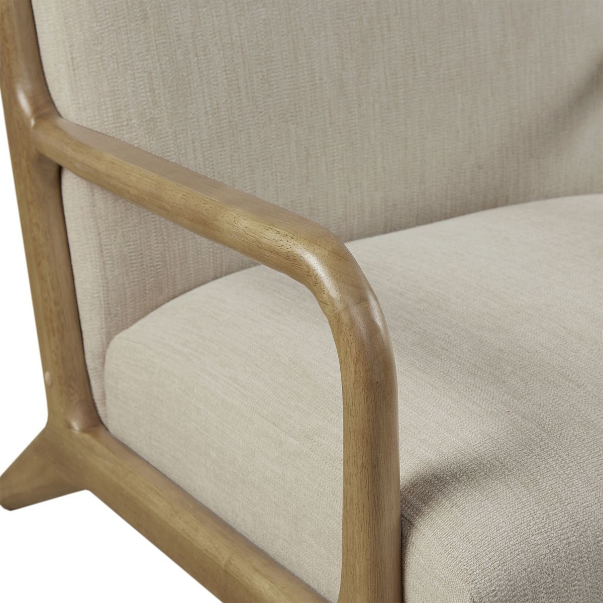 Close-up of wooden armrest