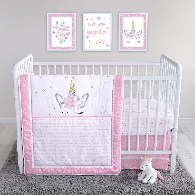 Sammy & Lou Mystical Dreams 4 Piece Crib Bedding Set, Pink