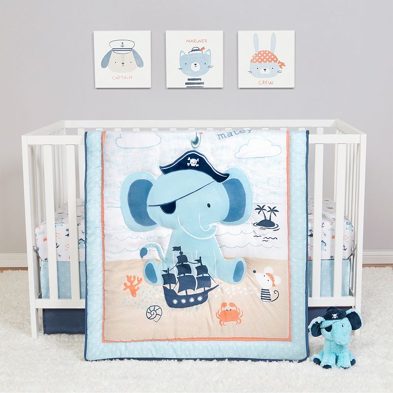 UPC 846216000041 product image for Sammy & Lou Ahoy Archie 4 Piece Crib Bedding Set, Blue | upcitemdb.com