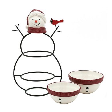 St. Nicholas Square® Yuletide Snowman 2-Tier Server